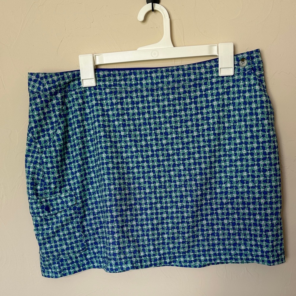 Columbia Blue and Green Mini Skirt